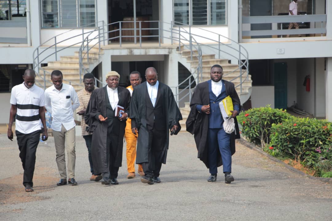 The Managing counsel in the company of Baba Jamal Esq and other lawyers after a court session at the High Court Koforidua